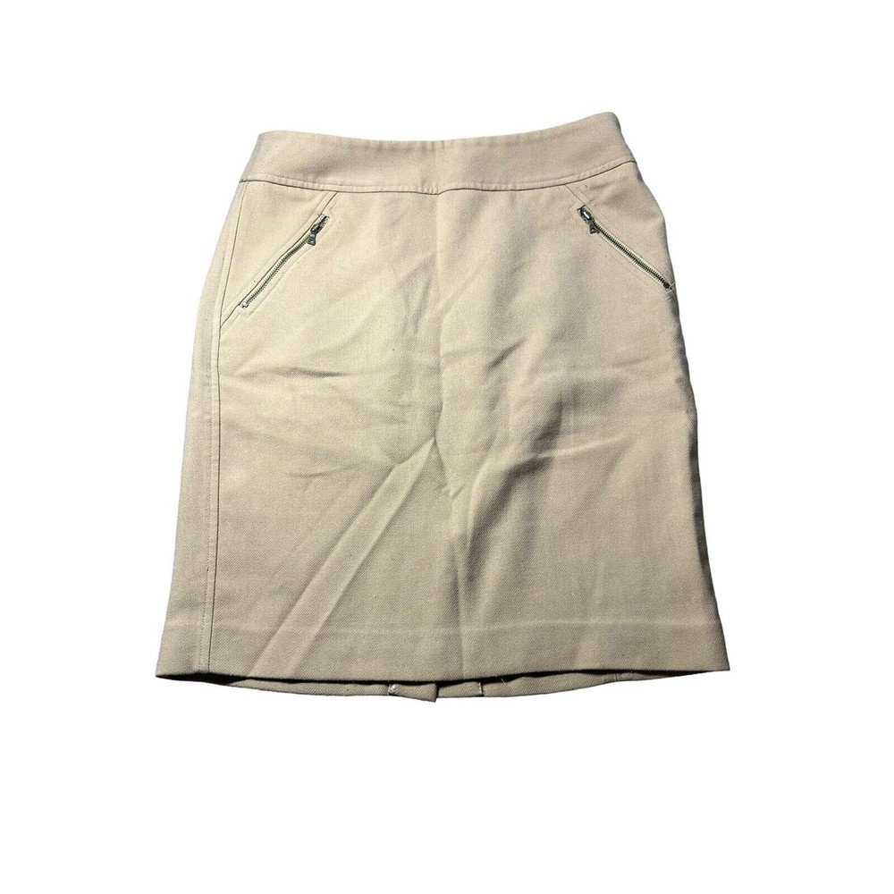 Loft Outlet Skirt camel‎ color with zippers size 6 beige